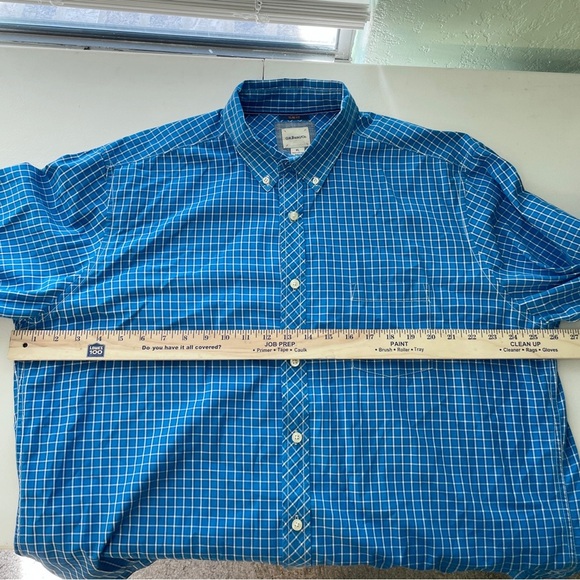 G.H. Bass & Co. Blue & White Plaid Slim Fit Button Up Dress Shirt Men’s Size XL - Picture 10 of 10